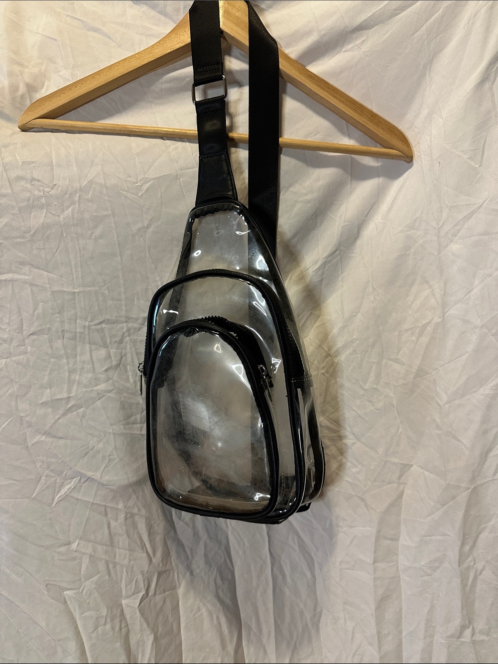 Festival/Concert Clear Black Trim Crossbody Sling Bag